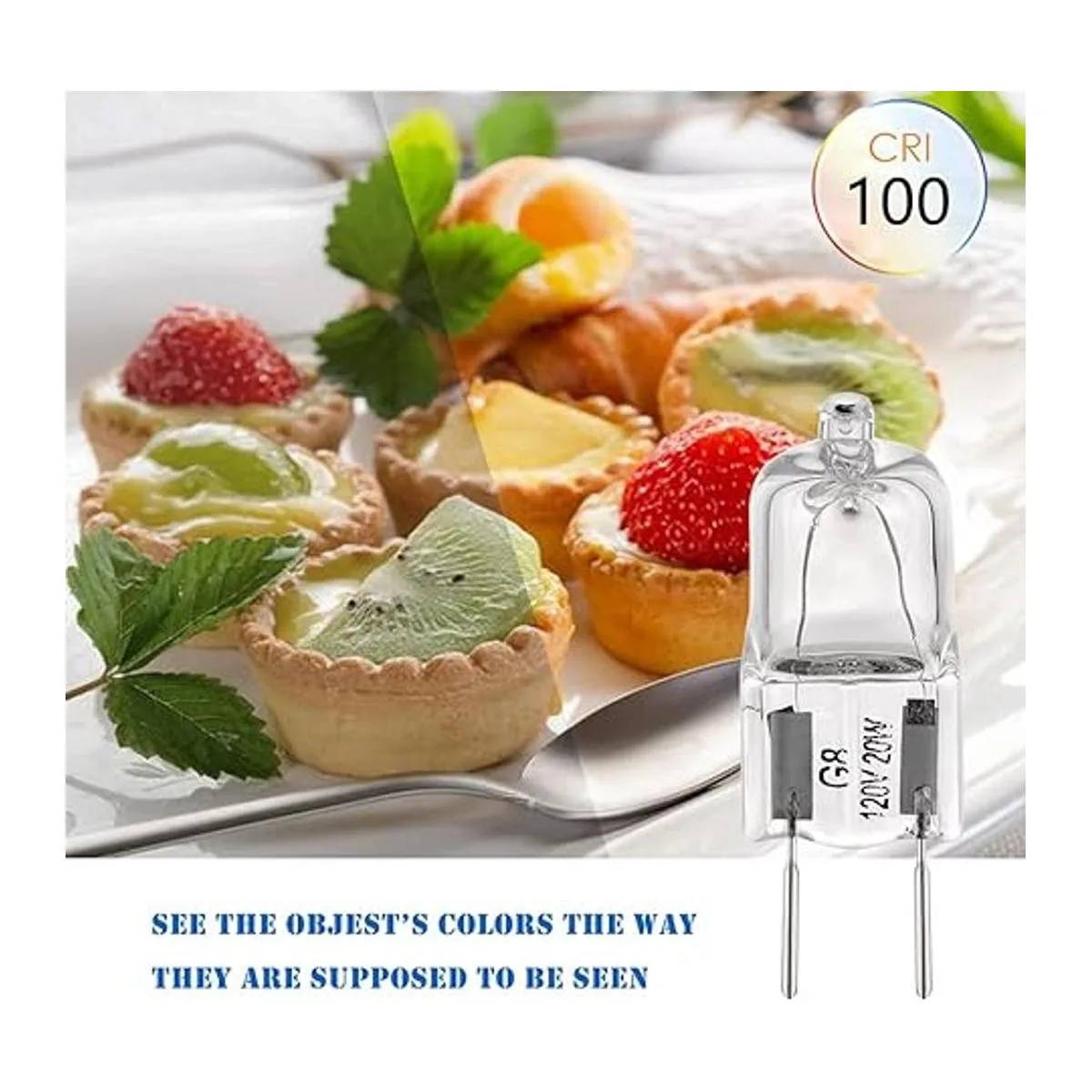 Bombillas G8 de 20 W 120 V halógenas base G8 dos