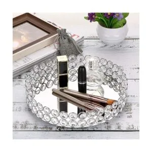Hipiwe Bandeja de maquillaje de cristal bandeja de