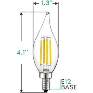 Luxrite Vintage Candelabro LED Bombilla equivalente a 60_4