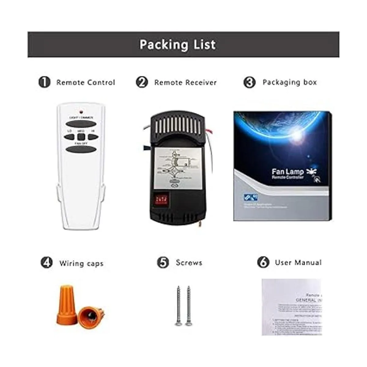 Kit universal de control remoto de ventilador de techo con_6