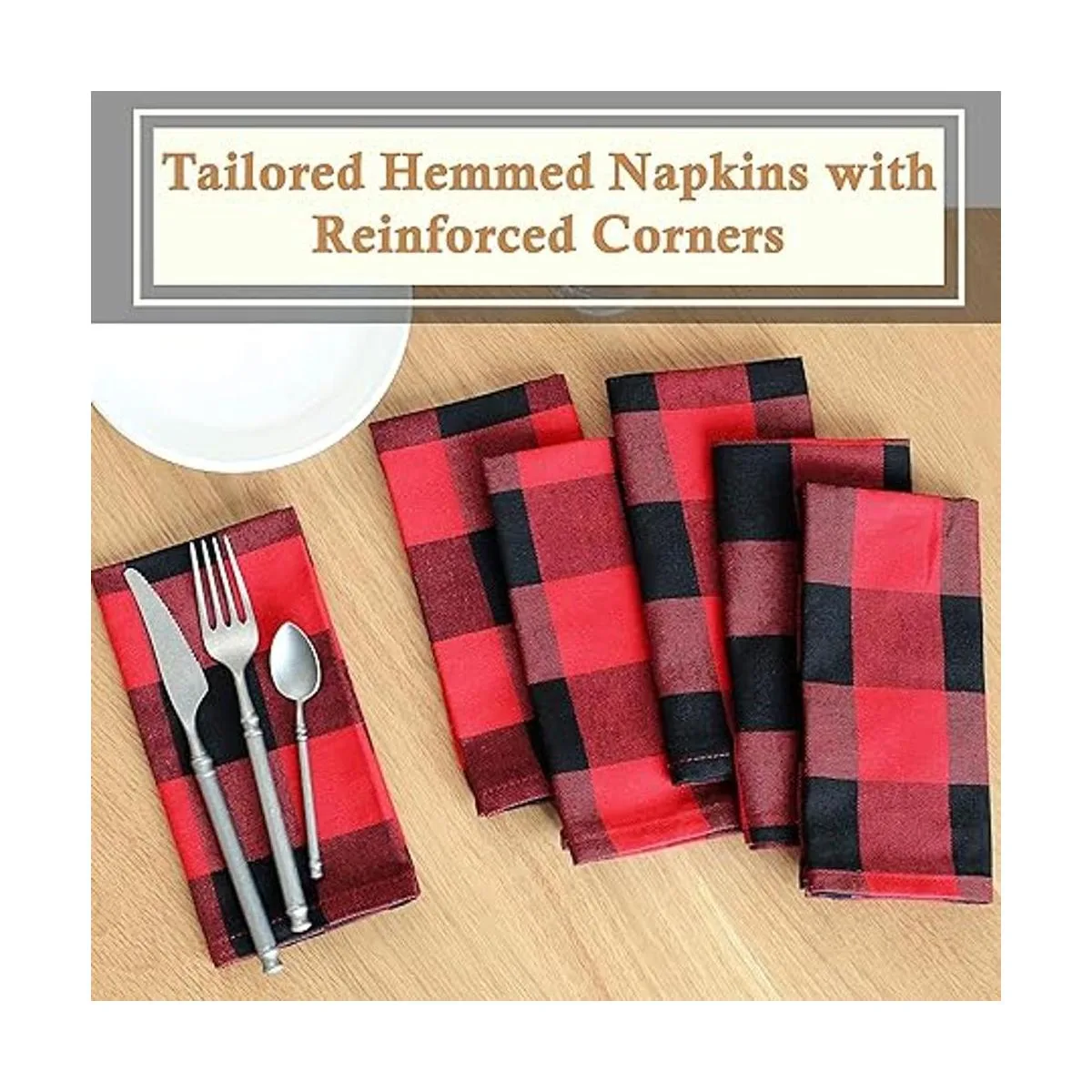 6 servilletas de gran tamaño a cuadros Buffalo 17 x 17_5