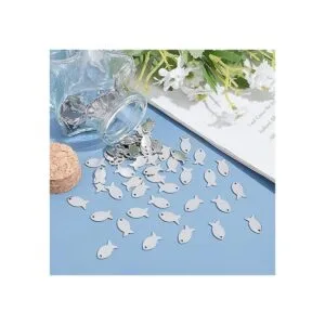 100 colgantes de acero inoxidable 304 de 0.512 in de