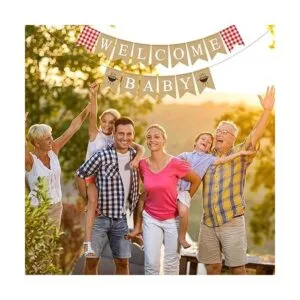 Rainlemon Bandera de yute para bebé con temática de_2