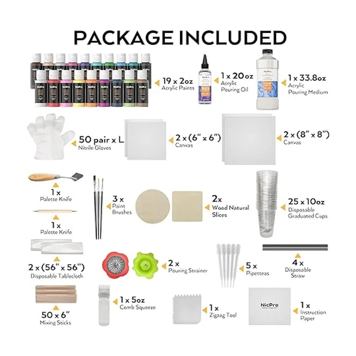 Nicpro Kit de vertido acrílico suministros de inicio para