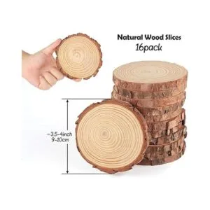 Rebanadas de madera 16 piezas de 3.5 a 4 pulgadas sin_2