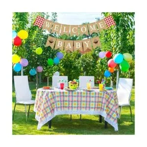 Rainlemon Bandera de yute para bebé con temática de_4