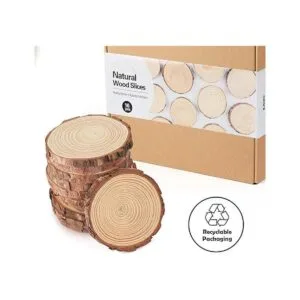 Rebanadas de madera 16 piezas de 3.5 a 4 pulgadas sin_5