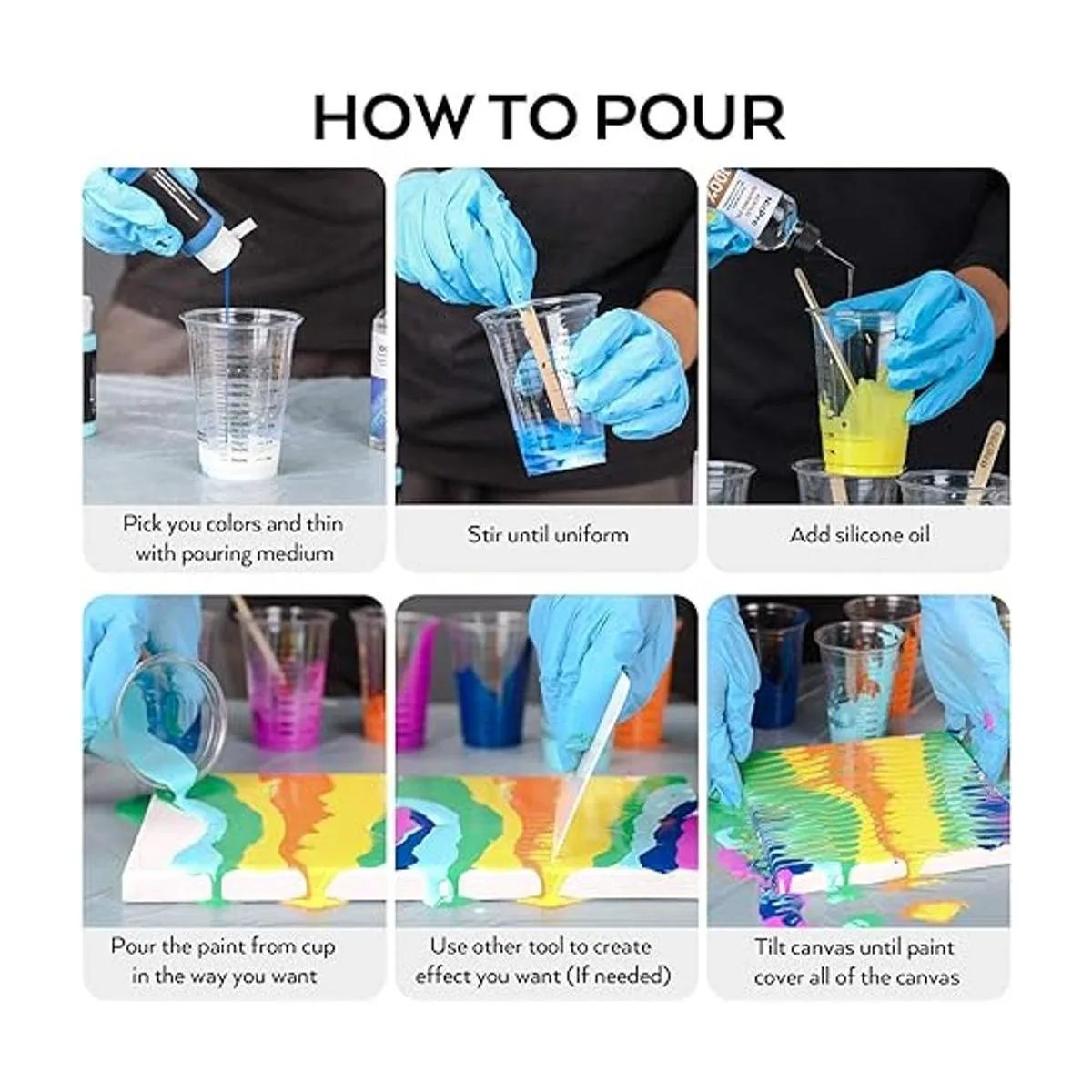 Nicpro Kit de vertido acrílico suministros de inicio para