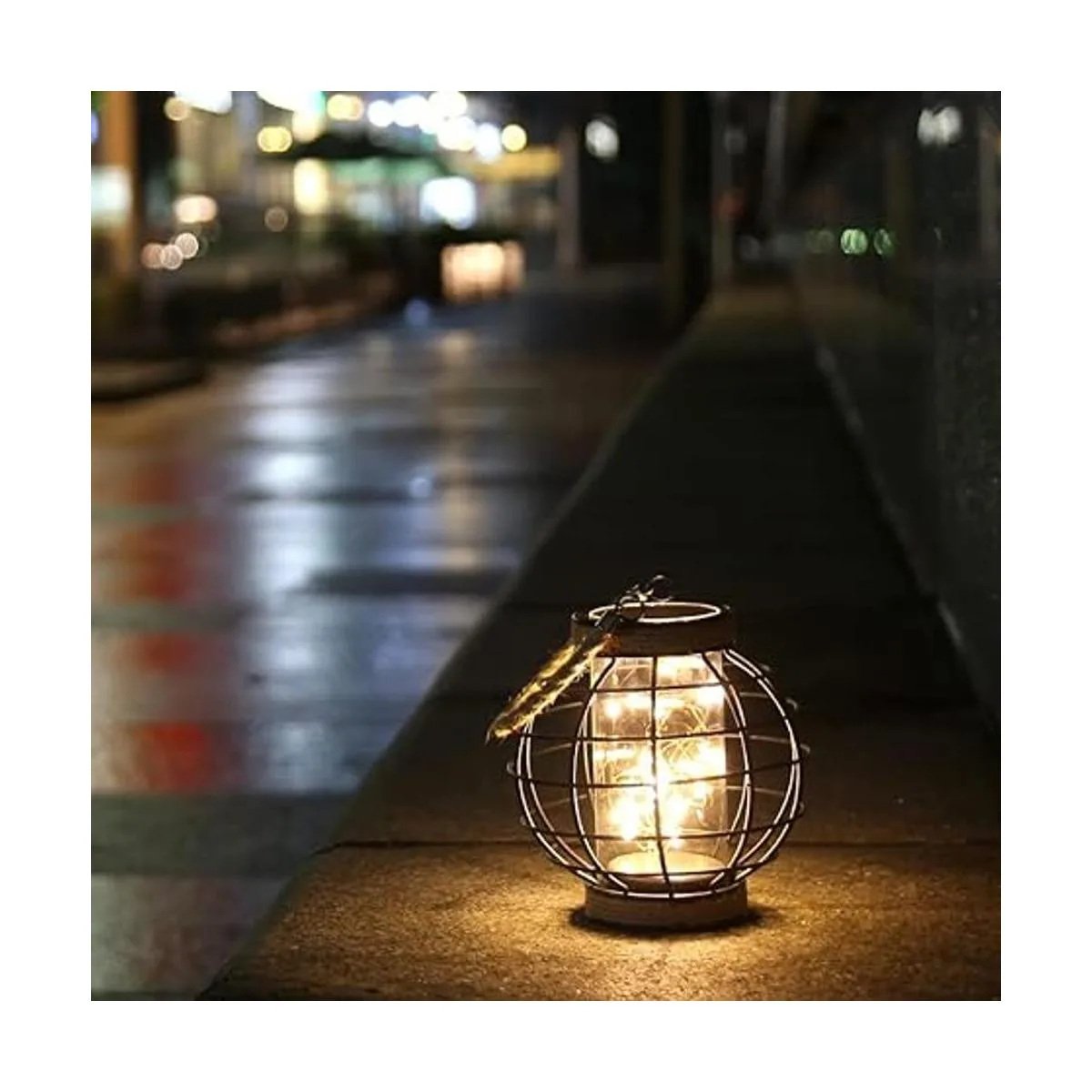 JHY DESIGN Jaula de metal LED con pilas 7.3 pulgadas de_2