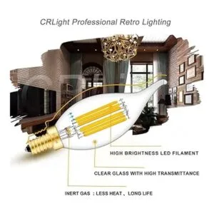 Bombilla LED de candelabro de 6 W de 3000 K color blanco