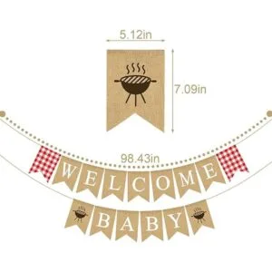 Rainlemon Bandera de yute para bebé con temática de_6