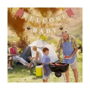 Rainlemon Bandera de yute para bebé con temática de_3