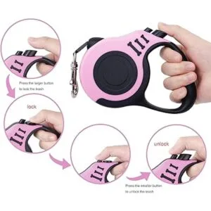 PETIMP Correa retráctil ligera y portátil de 16 pies con_4