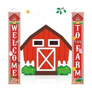 Banner de porche de animales de granja decoraciones de_1