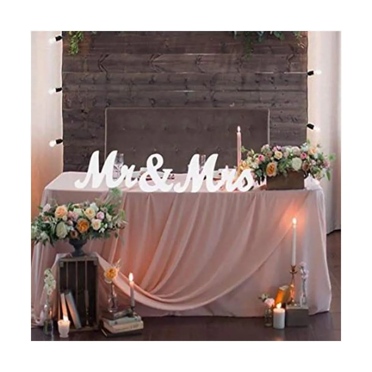 Adeeing Señales de Mr and Mrs Decoración de mesa de novia