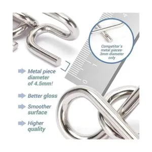 LESONG Rompecabezas de metal y madera para niños y_5