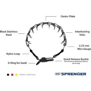 Herm Sprenger Collar de entrenamiento de perro de acero