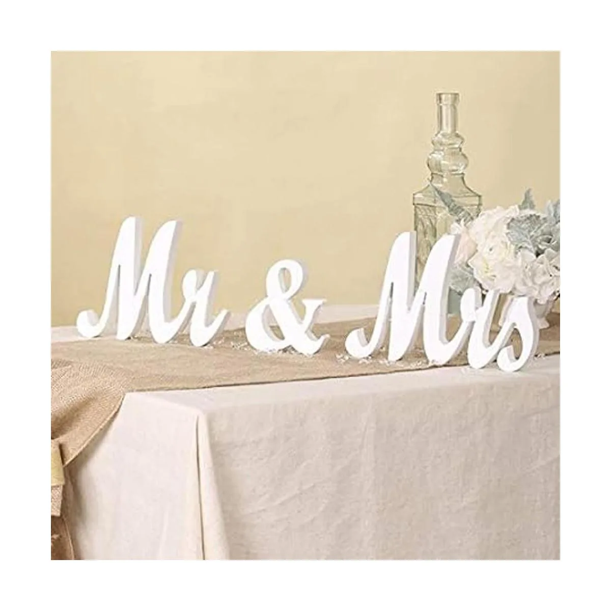 Adeeing Señales de Mr and Mrs Decoración de mesa de novia