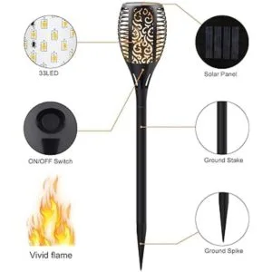 Permande Antorcha solar con llama parpadeante luz de_2