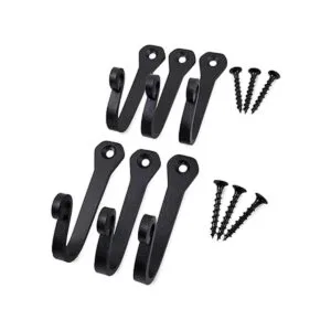 Ganchos decorativos para pared 6 unidades Negro