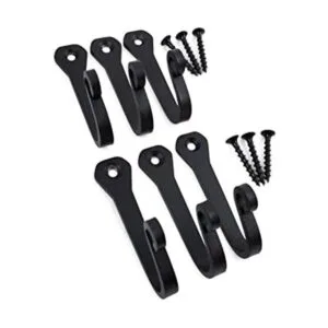 Ganchos decorativos para pared 6 unidades Negro