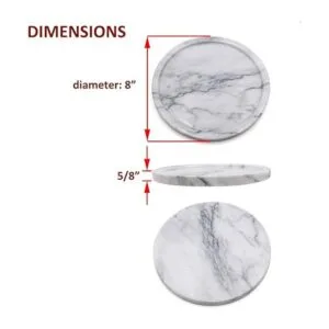 LUANT Bandeja decorativa circular de piedra de mármol para_2