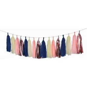 Autupy 20 borlas de papel de seda azul marino rosa borlas_2