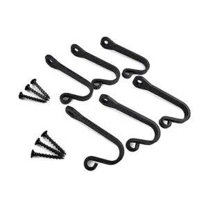 Ganchos decorativos para pared 6 unidades Negro