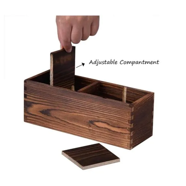 Organizador de cubiertos de madera soporte para