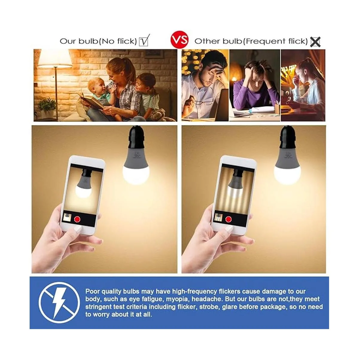 Paquete de 12 bombillas LED A19 bombillas LED