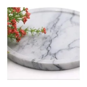 LUANT Bandeja decorativa circular de piedra de mármol para_3