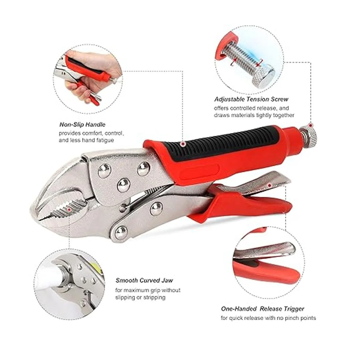 FASTPRO Juego de 4 alicates de bloqueo con agarre