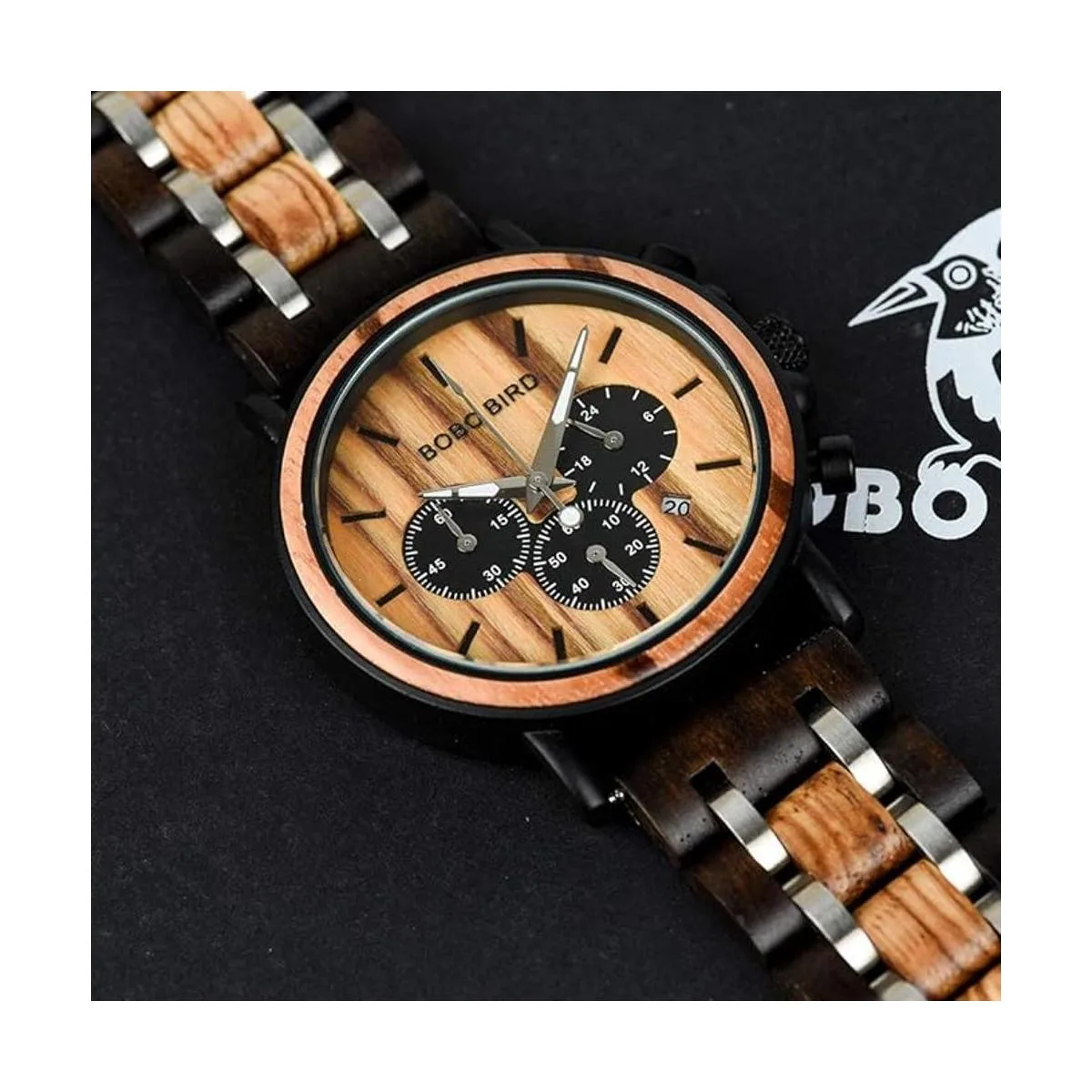 BOBO BIRD Reloj de madera para hombre de lujo ligero de