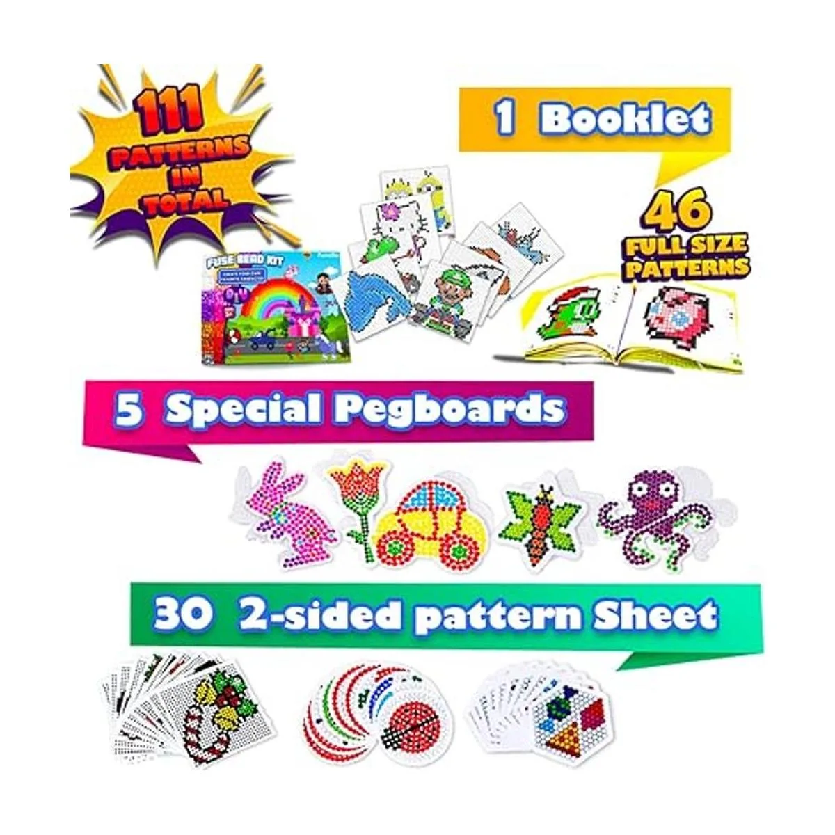 FunzBo Paquete de cuentas que se funden 111 patrones