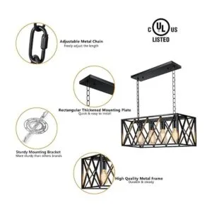 Pynsseu Lámpara colgante de isla de cocina industrial_2