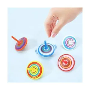 Camisetas giratorias de madera pintada colorida juguete_3