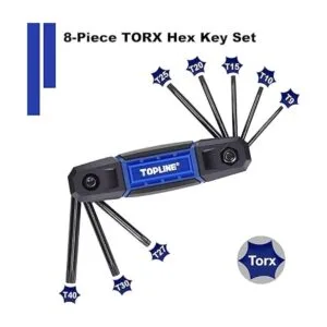 TOPLINE Juego de llaves Allen plegables de 25 piezas SAE_4