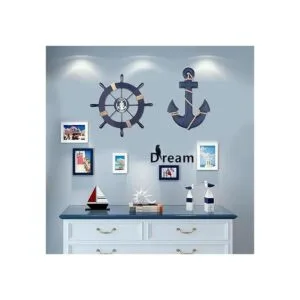 Paquete de 2 ruedas náuticas de madera de playa de 11_6