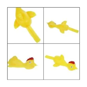 12 piezas de pollos de goma pegajosos de pollo con diseño