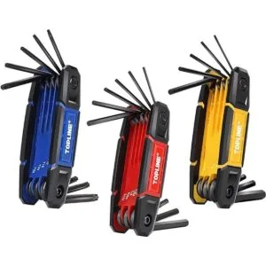 TOPLINE Juego de llaves Allen plegables de 25 piezas SAE_1