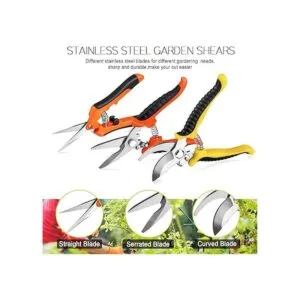 Juego de 3 tijeras de podar de jardín cuchillas de acero_2