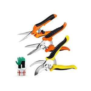 Juego de 3 tijeras de podar de jardín cuchillas de acero_1