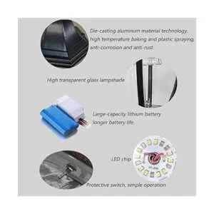 Paquete de 2 lámparas solares de aluminio grandes luces_2