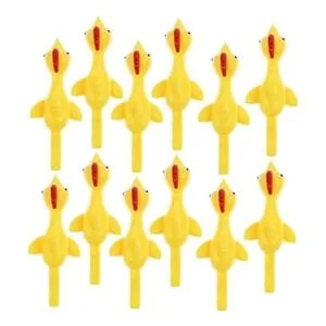 12 piezas de pollos de goma pegajosos de pollo con diseño