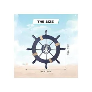 Paquete de 2 ruedas náuticas de madera de playa de 11_2