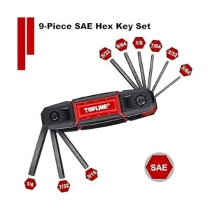 TOPLINE Juego de llaves Allen plegables de 25 piezas SAE_2