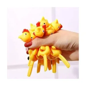 12 piezas de pollos de goma pegajosos de pollo con diseño