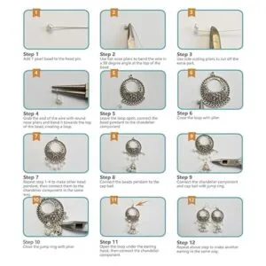 SUNNYCLUE 1 caja DIY 6 pares de aretes colgantes vintage