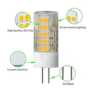 Paquete de 5 bombillas LED G4 de 12 V 4 W equivalente a