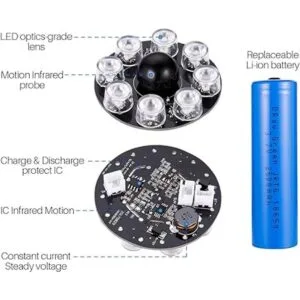 Solar Motion Light Outdoor Aluminum of 2 1400Lumens 9W